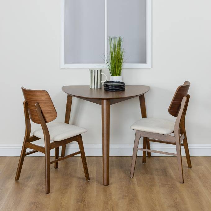 3pc Corner Dining Set: Table & 2 Side Chairs