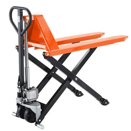 1pc 45x21 Inch High Lift Truck Manual Scissor Pallet Jack 31.5 Inch Raised High