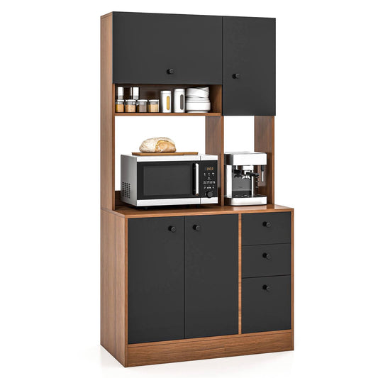 71 Tall Kitchen Pantry Buffet Hutch Freestanding Storage