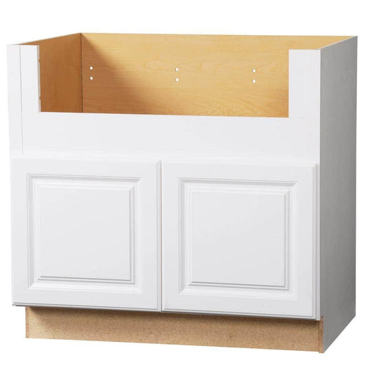 36 In. W X 24 In. D X 34.5 In. H Assembled Apron-Front Sink Base Kitchen Cabinet In Satin White