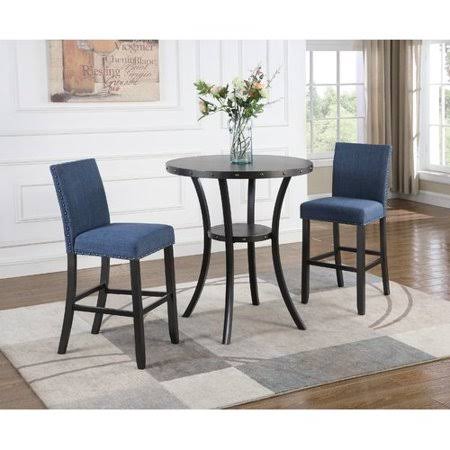 2 Person Bar Height Rubberwood Solid Wood Dining Set