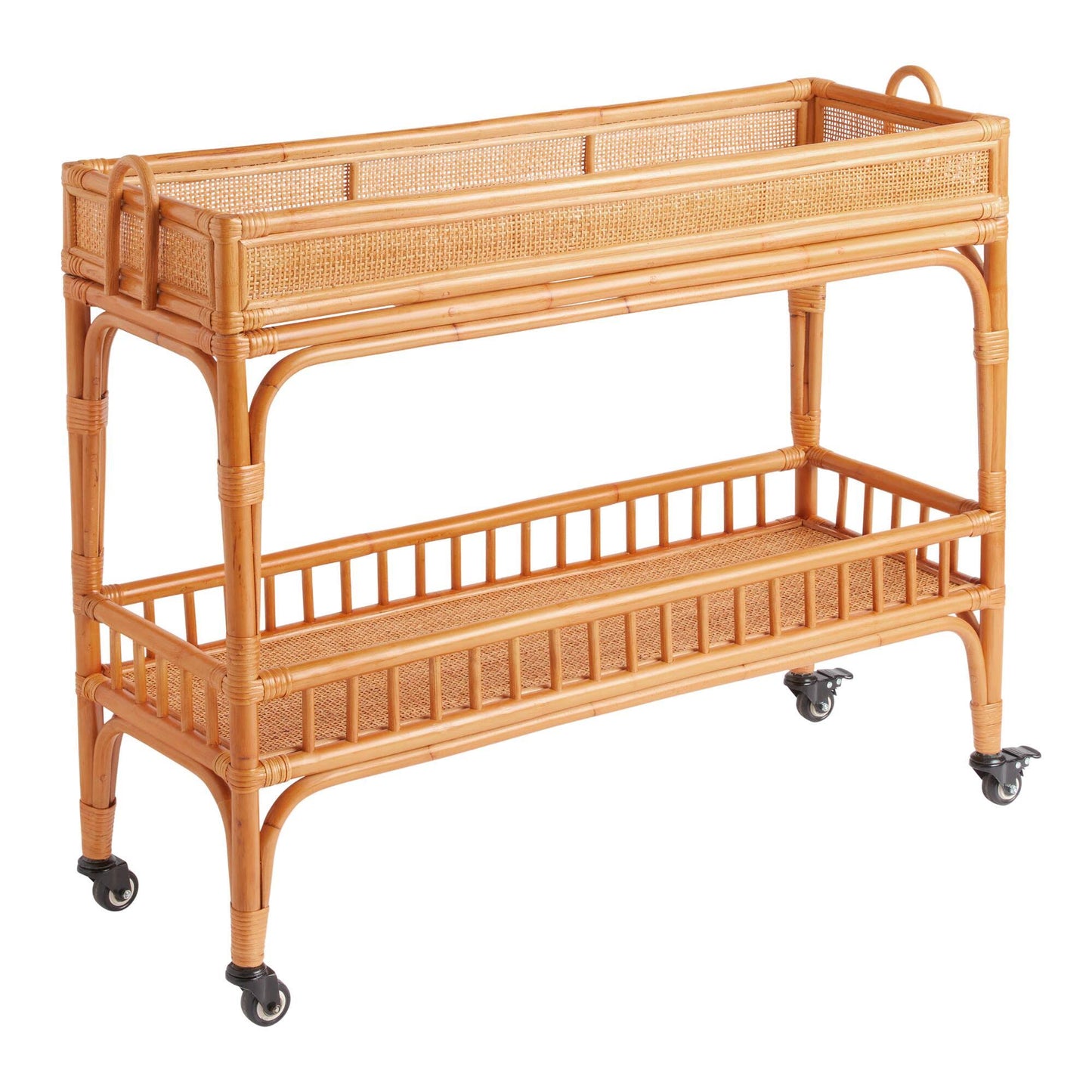 Sienna Rattan 2 Tier Bar Cart