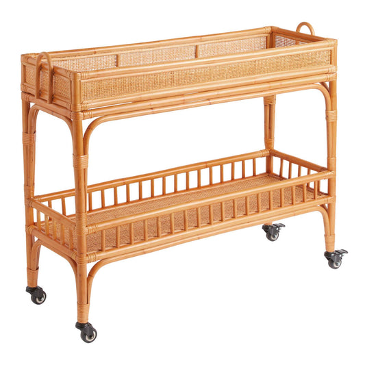 Sienna Rattan 2 Tier Bar Cart