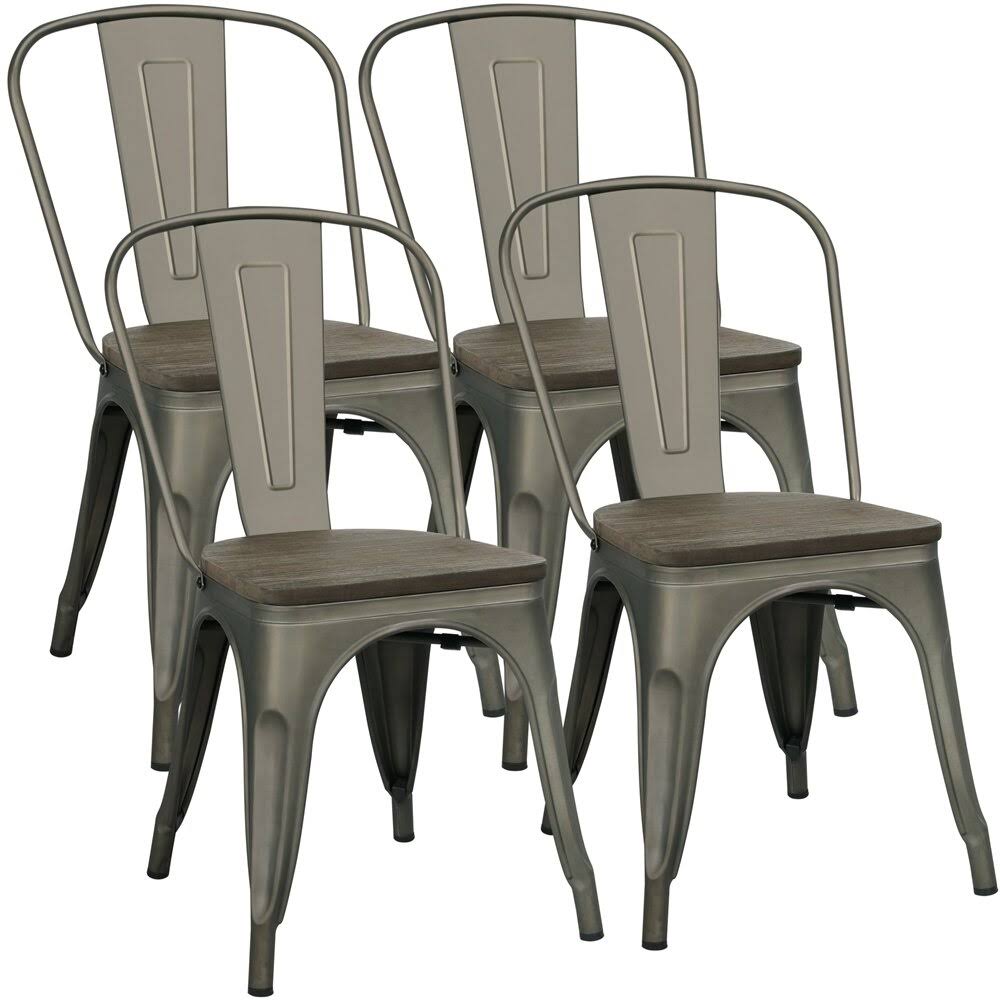 Slat Back Stacking Side Chair Gracie Oaks