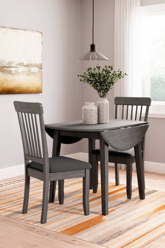 Shullden Dining Table And 2 Chairs, Gray