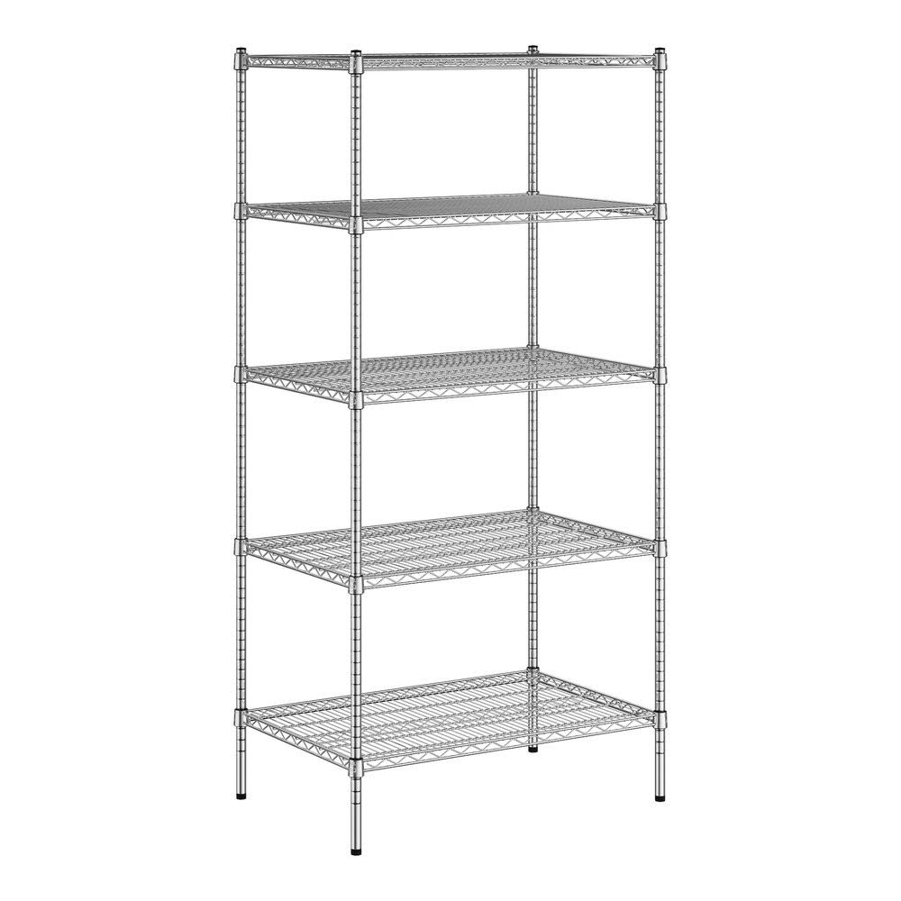 24 X 36 Nsf Chrome Wire 5-Shelf Kit With 74 Posts