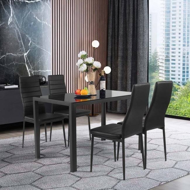 4 Pieces Modern Leather Dinning Chairs Set