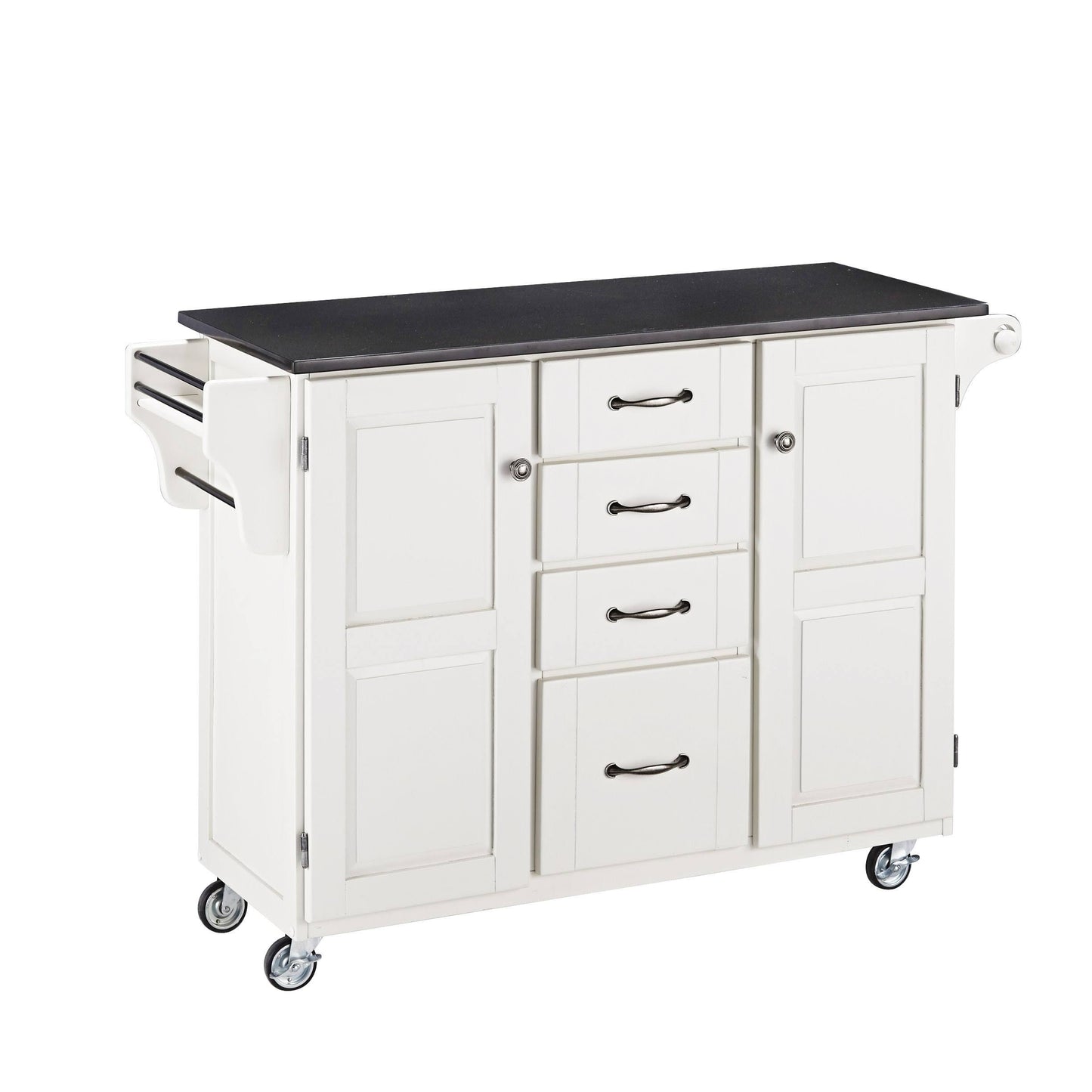 Styles Granite Top Kitchen Cart, White/Black