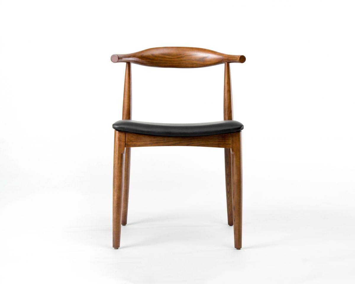 Wegner Style Chair - Natural - Trento Black - Microfiber Leather