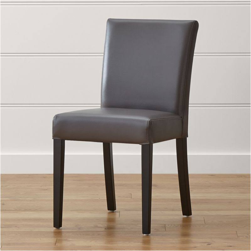 Smoke Leather Dining Chair | Crate & Barrel