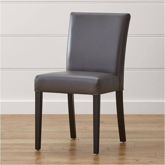 Smoke Leather Dining Chair | Crate & Barrel