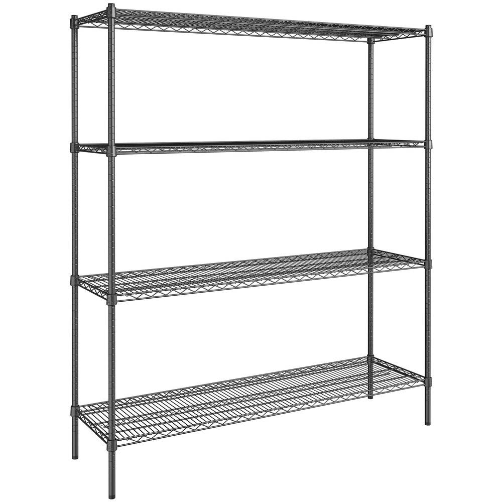 18 X 60 Nsf Black Epoxy 4-Shelf Kit With 72 Posts