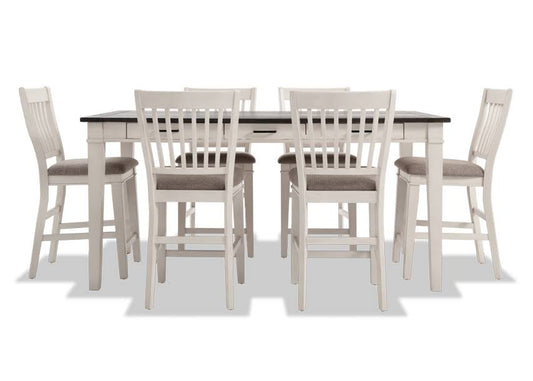 White 7 Piece Counter Set In Brown Rustic Dining Room Sets Rubberwood Solids/Mdf/Plywood By Bobs Discount Furniture