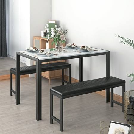 3 Piece Dining Table Set Uhomepro Dining Room Breakfast Nook Table Set Benches