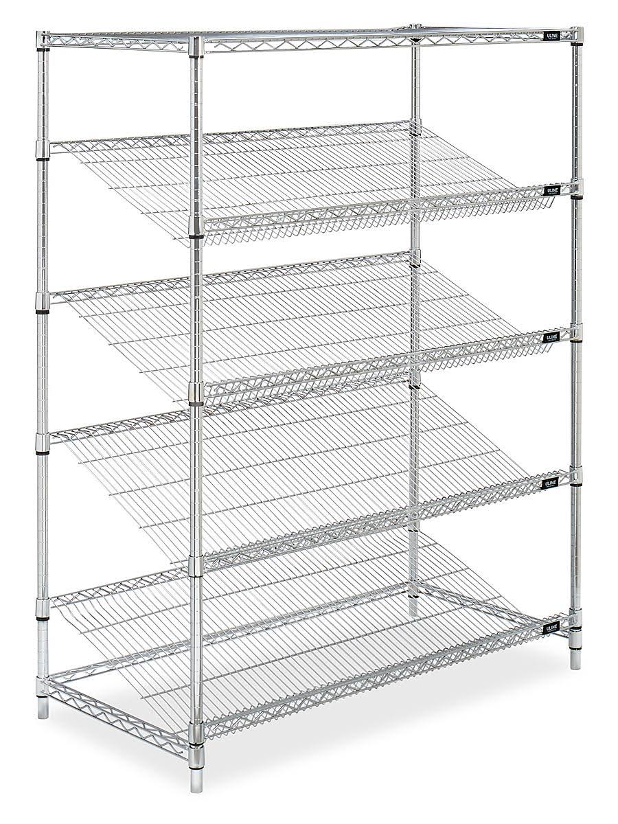 Slanted Wire Shelving 48 X 24 X 63