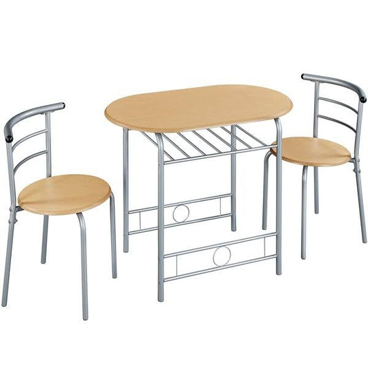 3 Piece Modern Round Dining Table Set For Kitchens