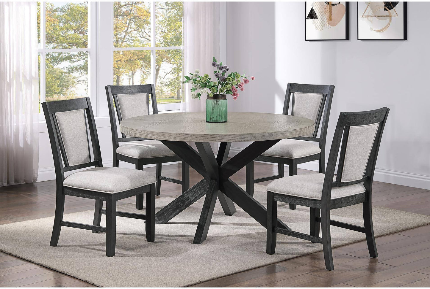 Table Stephen Two Tone Dining With Chair Set For 4