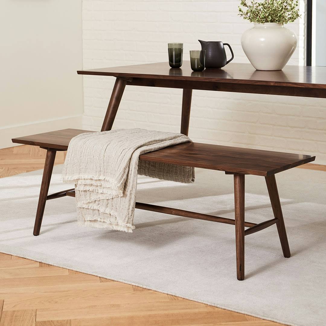 55 Solid Wood Bench, Walnut Stain | Sede Modern Furniture