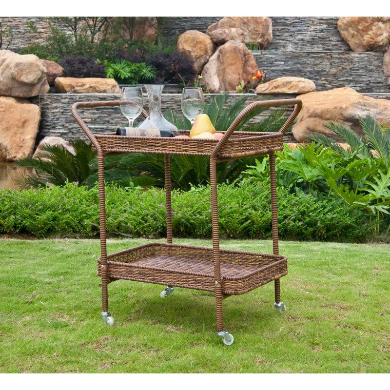 Wicker Patio Serving Cart By Havenside Home