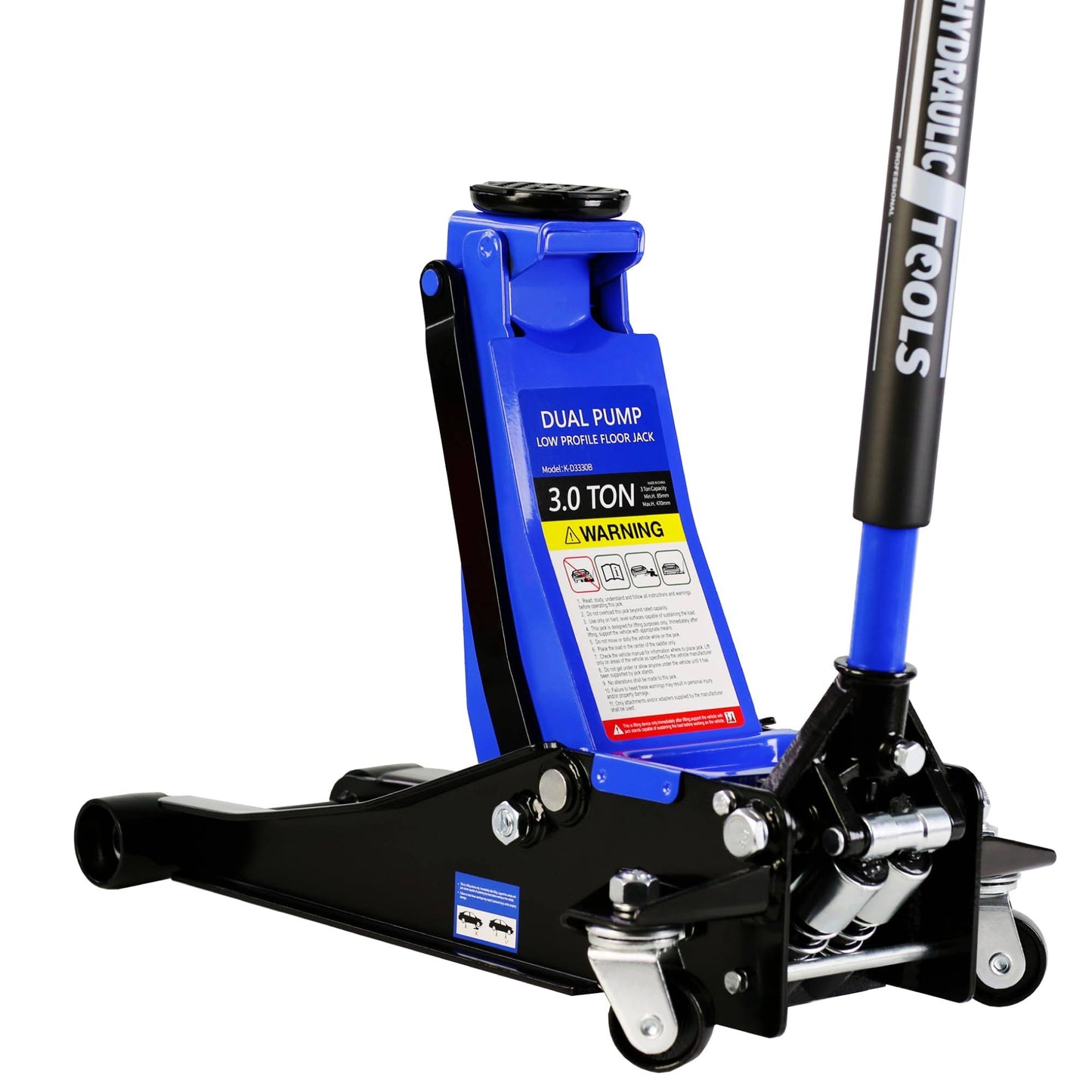 3 Ton Low Profile Floor Jack, Professional Trolley Jack Hydraulic Jack, Heavy Duty Steel Racing Floor Jack With Dual Piston Quick Lift Pump, Lift