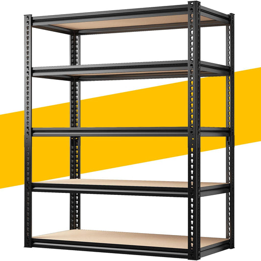 72 H Garage Shelving Heavy Duty Storage Shelves 2000lbs Adjustable 5 Tier Metal Storage Shelving For Garage Storage Shelving Unit For