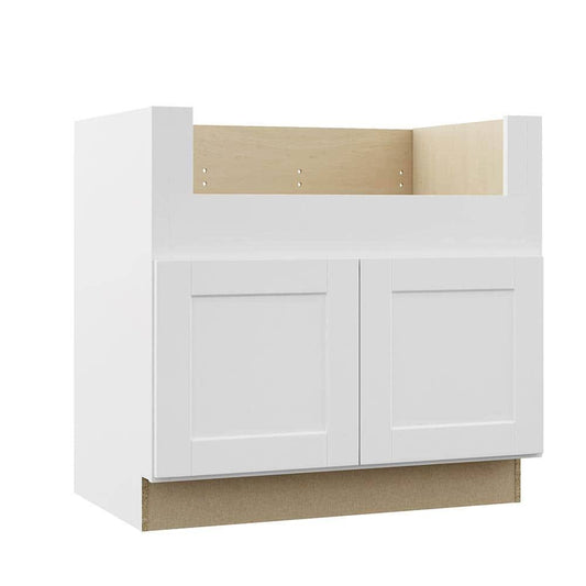 36 In. W X 24 In. D X 34.5 In. H Assembled Apron-Front Sink Base Kitchen Cabinet In Satin White