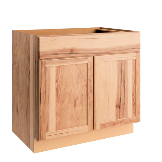 Source Branson 36-In W X 34.5-In H X 24-In D Hickory Door And Drawer Base Fully Assembled Cabinet