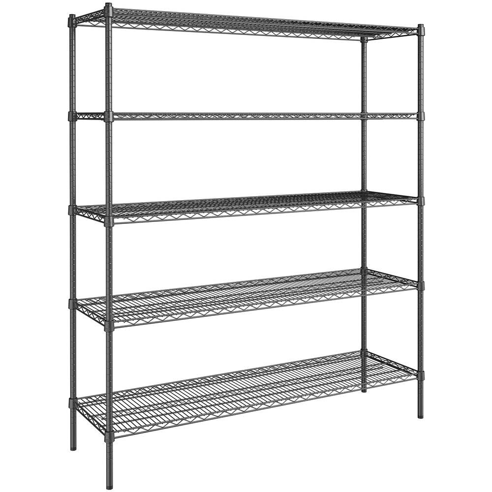 18 X 60 Nsf Black Epoxy 5-Shelf Kit With 72 Posts