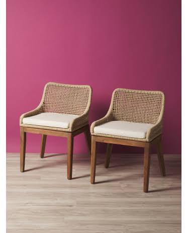 2-Pack Woven Rope Dining Chairs