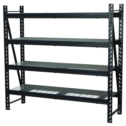 Usa 3-Tier Industrial Shelving Rack, 77inch W X 24inch D, Steel, Model 2611t001