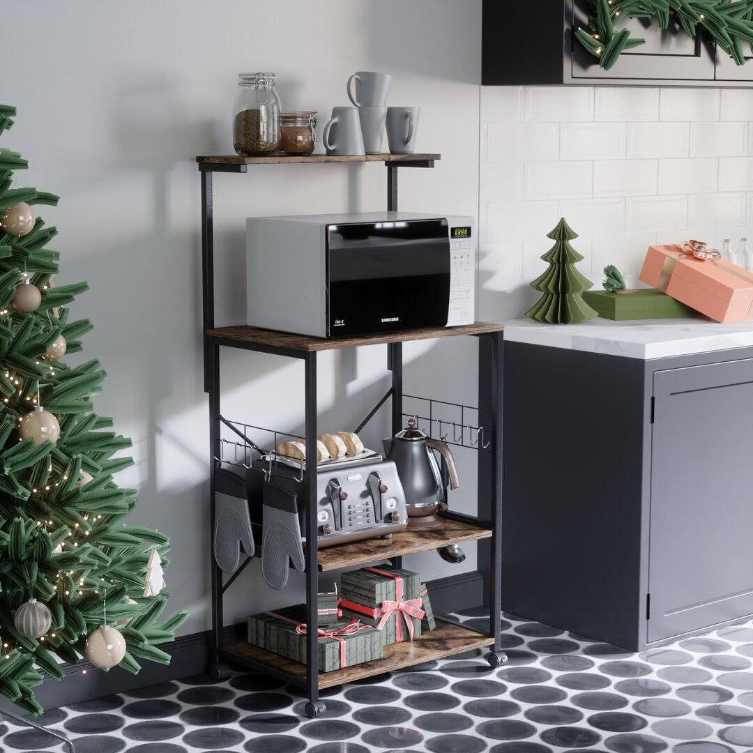 23.62 Kitchen Island With Locking Wheels Steelside Finish