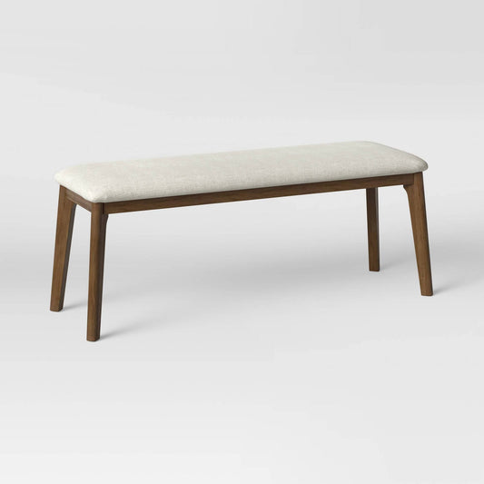 62 Astrid Mid-Century Dining Bench With Upholstered Seat Walnut