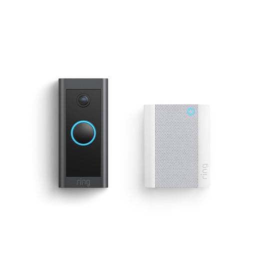 Video Doorbell Wired In Black + Chime