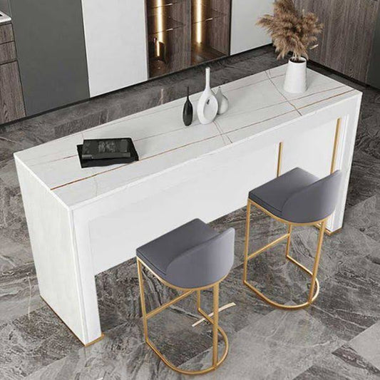 Style Dining Bar Counter Table Rectangle Table For Kitchen - White 39.4l X 15.7w X 41.3h Without Chairs