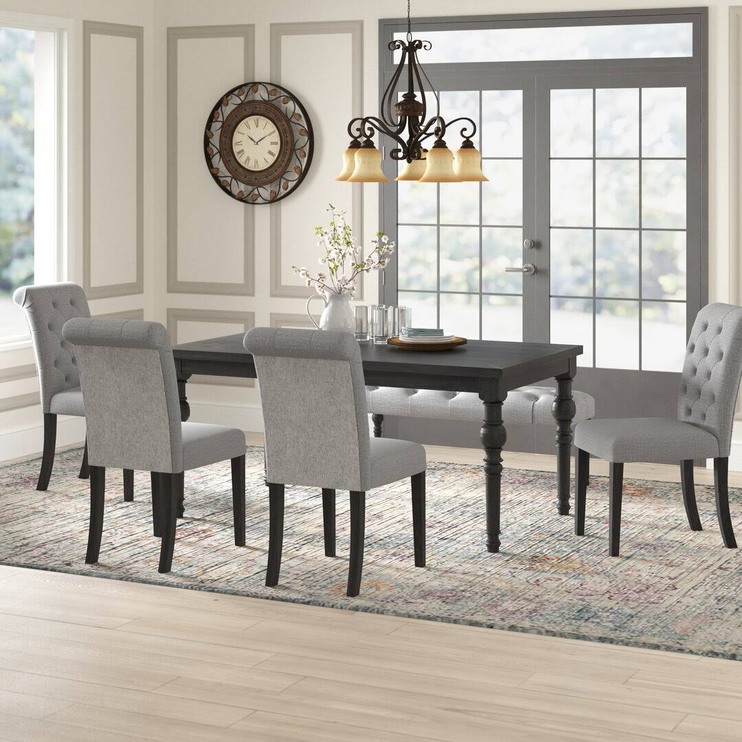 6 Person Solid Wood Dining Set  Chair