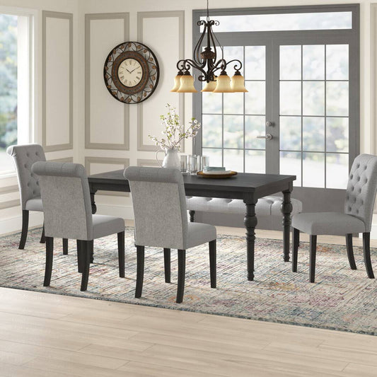 6 Person Solid Wood Dining Set  Chair