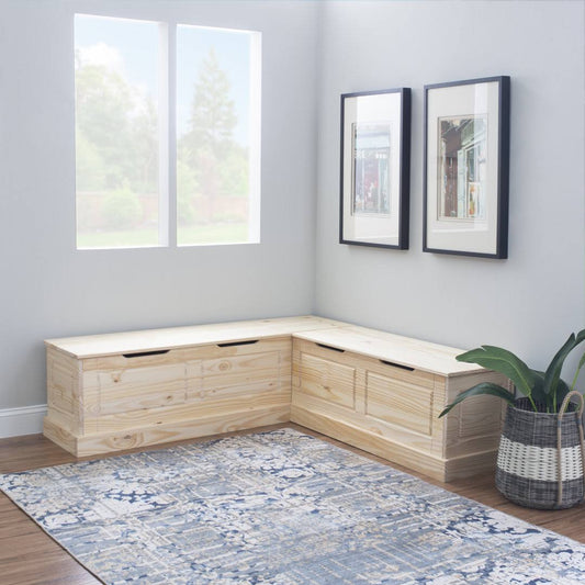 Solid Wood Corner Breakfast Nook Bench With Storage  Color/Pattern