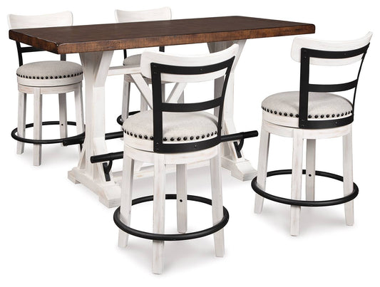 Valebeck Counter Height Dining Table And 4 Barstools, White