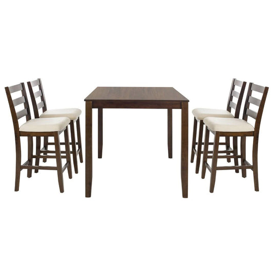 5 Piece Counter Height Mango Solid Wood Dining Set