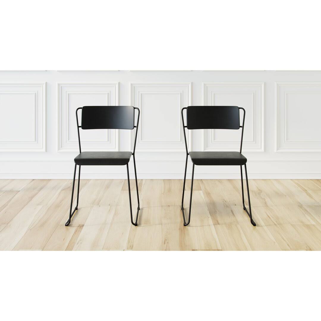 2-Pack Modern Industrial Dining Chairs 17 Stories