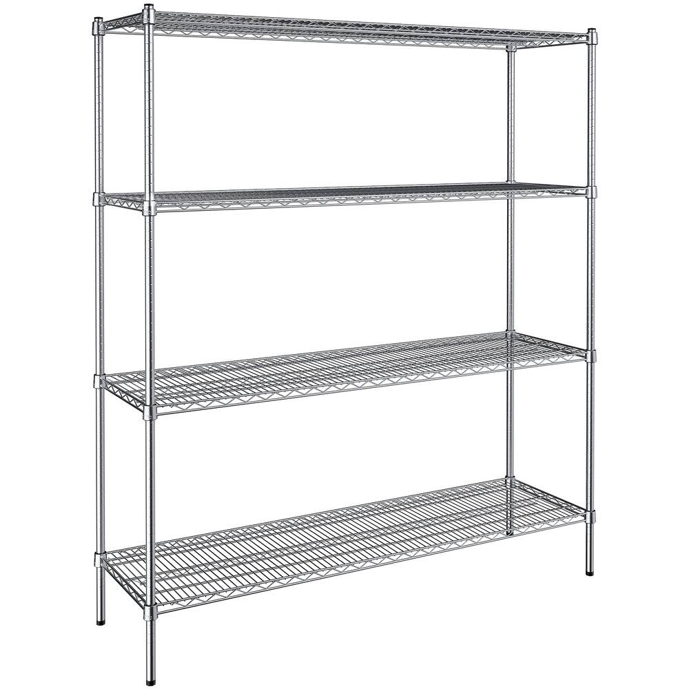 18 X 60 Nsf Chrome 4-Shelf Kit With 72 Posts