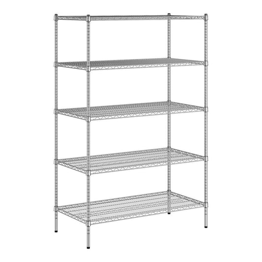 24 X 48 Nsf Chrome Wire 5-Shelf Kit With 74 Posts