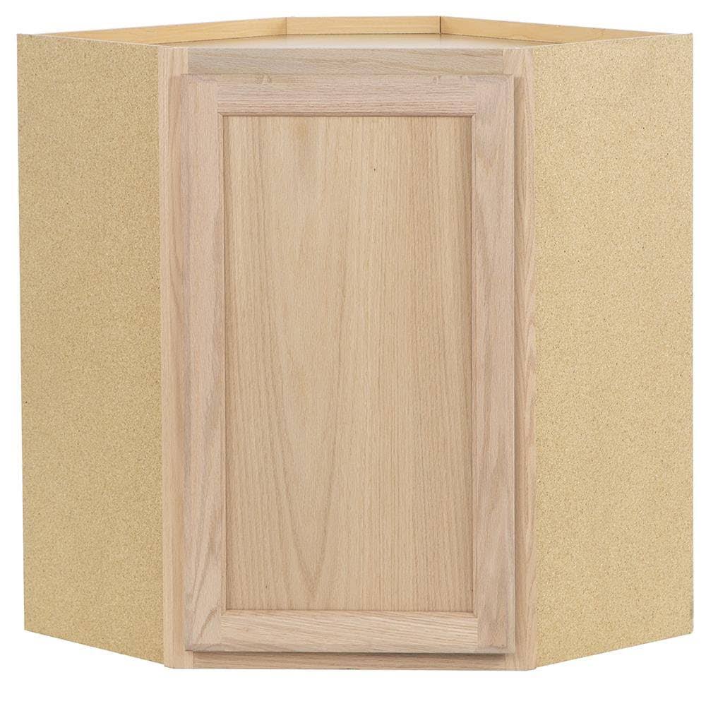 Source 24-In W X 30-In H X 12-In D Natural Unfinished Oak Corner Wall Stock Cabinet