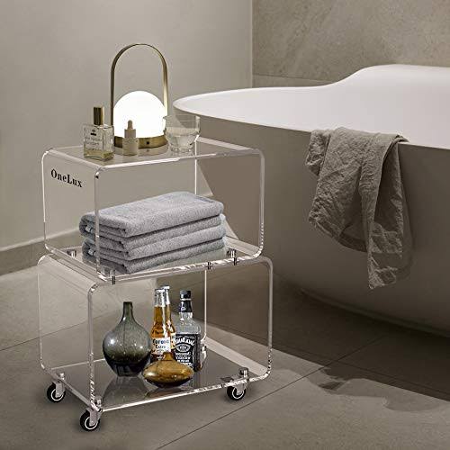 2119 Rolling Utility Cart Tower Rack For Kitchen Bathroom Laundry Dining Room Places,Acrylic Mobile Storage Cart On Wheels