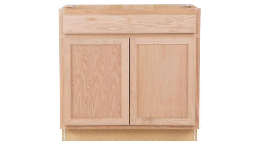 Source 36-In W X 35-In H X 23.75-In D Natural Unfinished Oak Sink Base Fully Assembled Cabinet