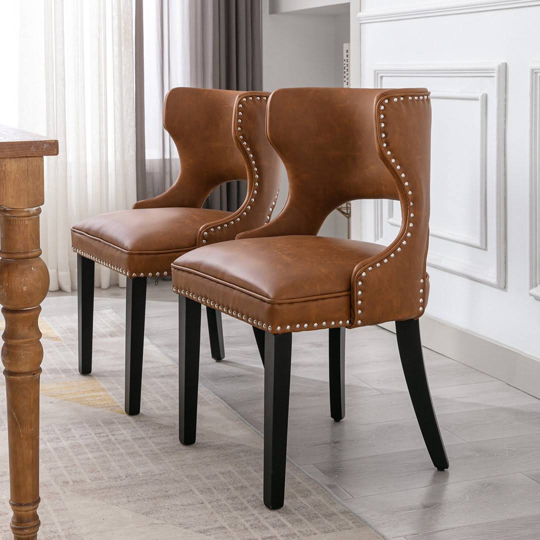 Upholstered Side Chair In Brown