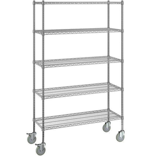 18 X 48 Nsf Chrome 5-Shelf Kit With 72 Posts And Casters