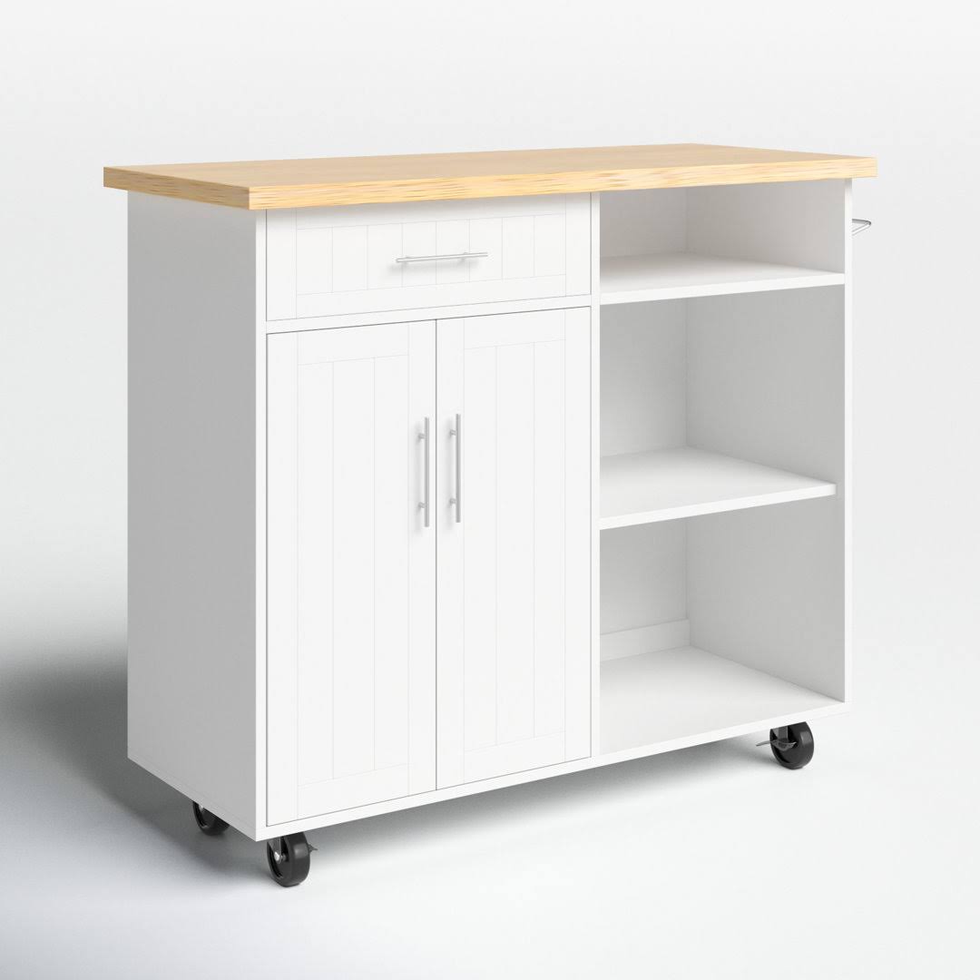 42 Wide Rolling Kitchen Cart Lark Manor Base Finish