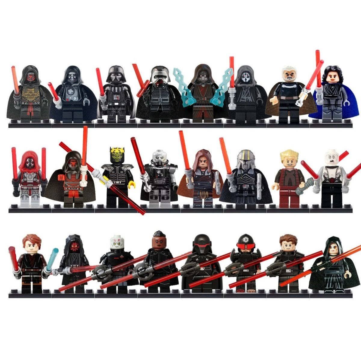 24pcs Star Wars Sith Lords Minifigures Set Darth Malgus Darth Vader Inquisitors