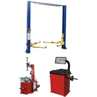 Tp9kacx 9,000 Lb 2 Post Lift, Tc-530 Tire Changer, Wb-953-B Wheel Balancer Combo Package